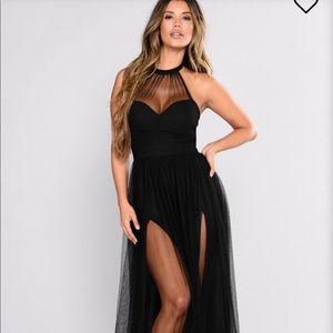 Fashion Nova Tulle Black Gown